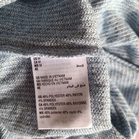 Style & Co Heathered Dolman-Sleeve Top, blue, size M - Picture 4 of 4